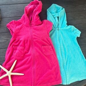 2 Kids Terry Clothes Beach Cover Ups Sz 4/5